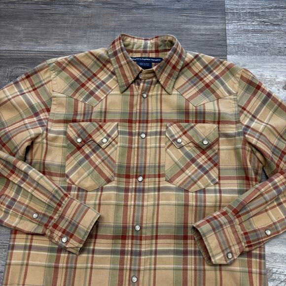 Vintage Ralph Lauren Sport Womens 4 Classic Fit Tartan‎ Plaid Pearl Snap Shirt - Picture 3 of 9